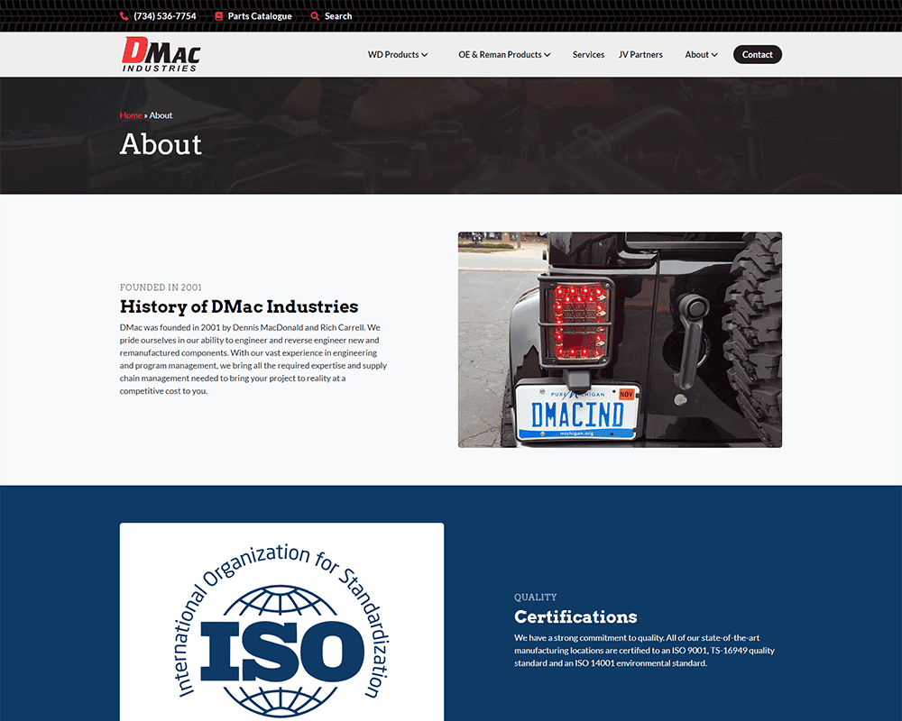 Screenshot of DMac - About page