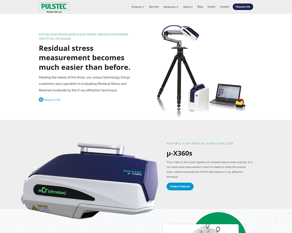 Screenshot of Pulstec USA - Home page