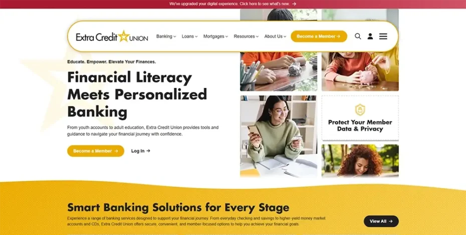 Extra Credit Union offers personalized banking solutions for checking, savings, and youth accounts.
