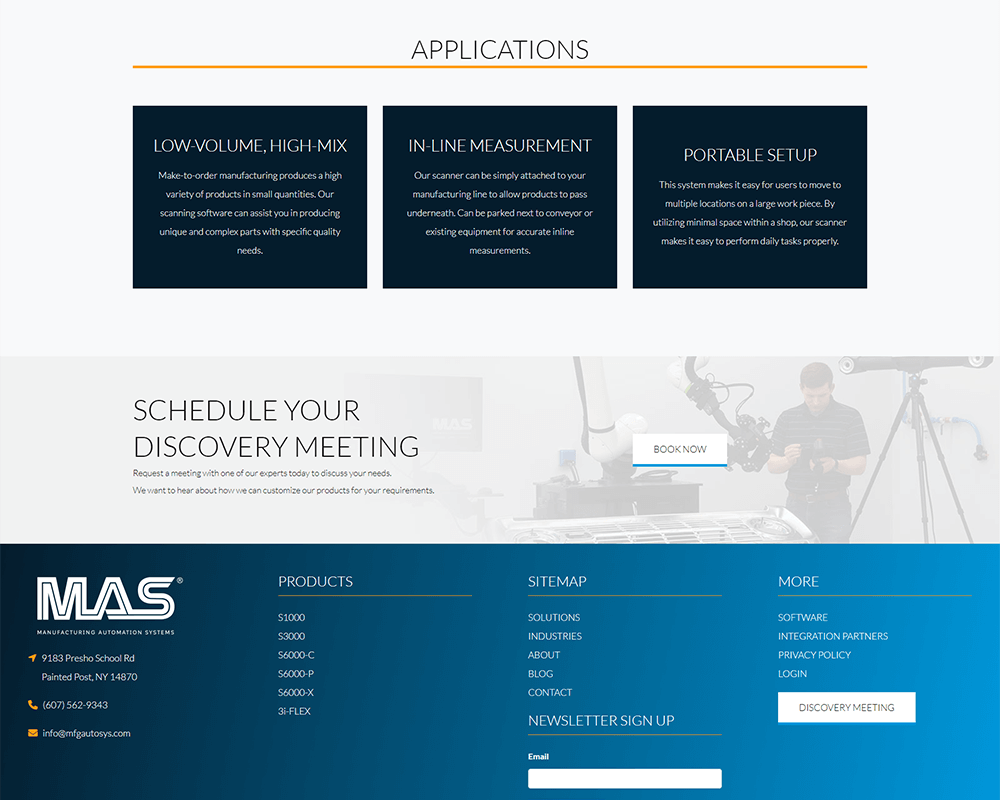 Screenshot of MAS - Applications section