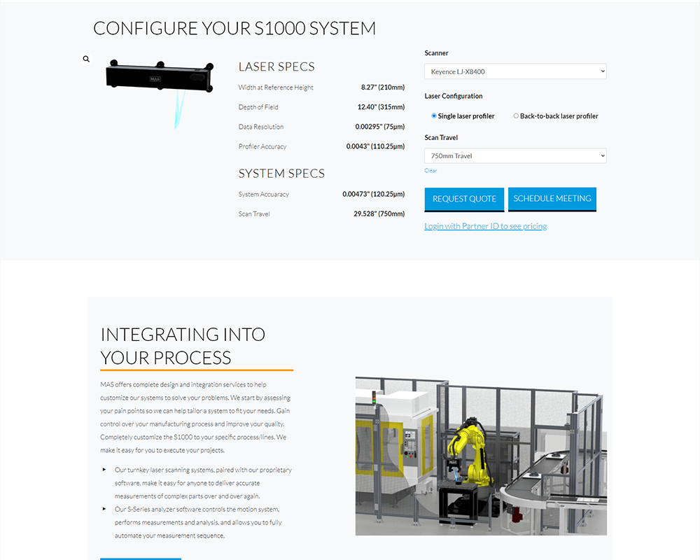 Screenshot of MAS - Configure section