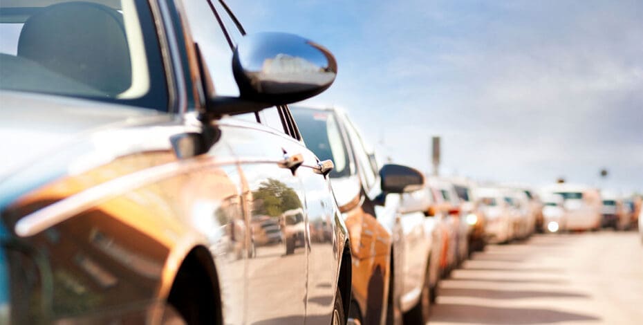 Row of parked cars